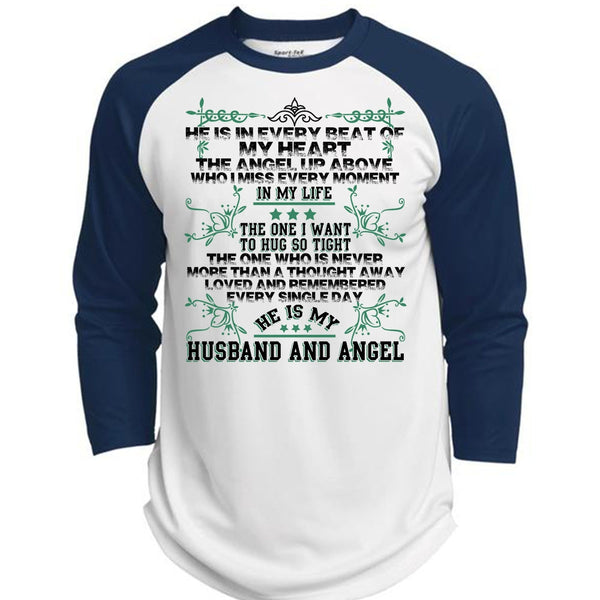 He Is My Husband And Angel T Shirt, I Love Husband T Shirt, Awesome T-Shirts  (Polyester Game Baseball Jersey)