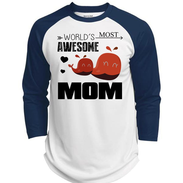 World's Most Awesome Mom T Shirt, Mother's Day T Shirt  (Polyester Game Baseball Jersey)