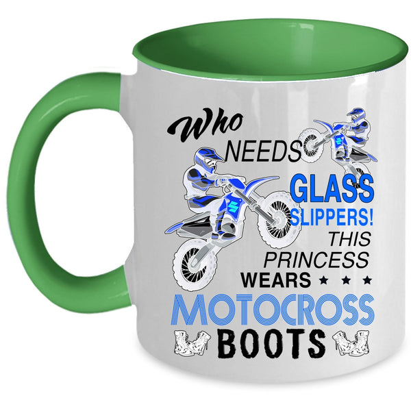 Cute Girls Coffee Mug, This Princess Wears Motocross Boots Accent Mug