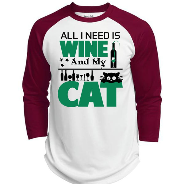 All I Need Is Wine And My Cat T Shirt, My Favorite T Shirt  (Polyester Game Baseball Jersey)