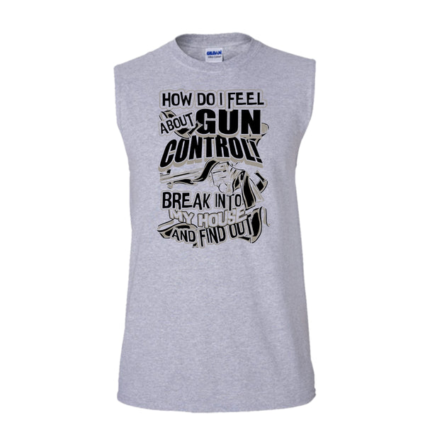 How Do I Feel About Gun Control T Shirt, Coolest Shooter Tank Top (Men's Cotton Sleeveless)