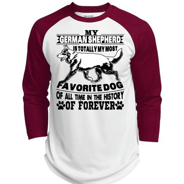 My German Shepherd Is Totally My Most Favorite Dog T Shirt, I Love My Life T Shirt, Awesome T-Shirts  (Polyester Game Baseball Jersey)