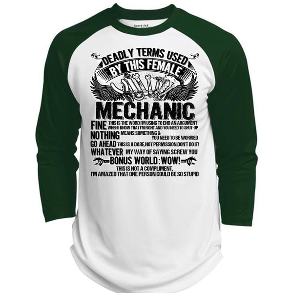 This Female Mechanic T Shirt, I Love Mechanic T Shirt, Awesome T-Shirts  (Polyester Game Baseball Jersey)