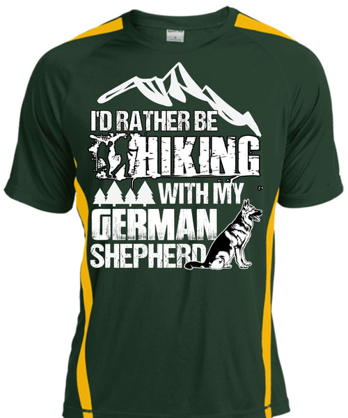 I'd Rather Be Hiking T Shirt, German Shepherd T Shirt, Cool Shirt