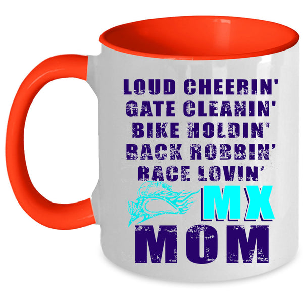 Bike Holding Race Loving Coffee Mug, Loud Cheering Gate Cleaning Accent Mug