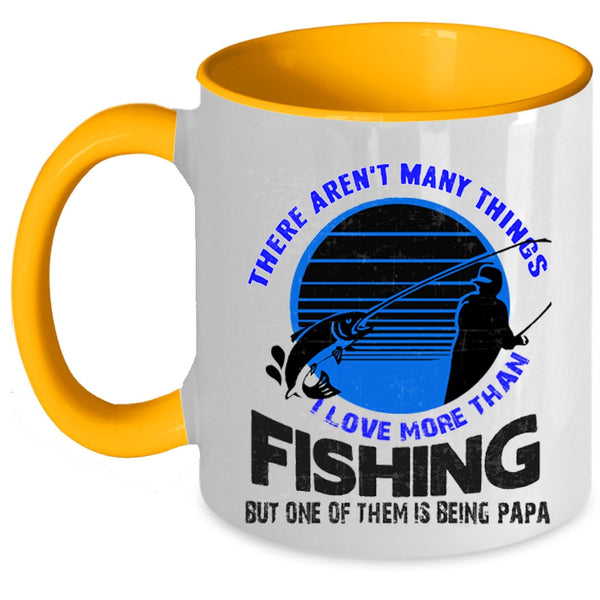 Being Papa Coffee Mug, I Love More Than Fishing Accent Mug