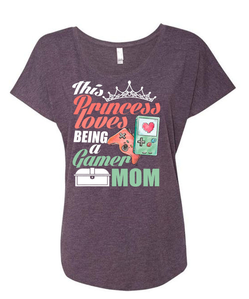 This Princess Loves T Shirt, Being A Gamer Mom T Shirt, Cool Shirt (Ladies' Triblend Dolman Sleeve)