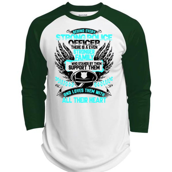 Behind Every Strong Police Officer T Shirt, I Love Police T Shirt, Awesome T-Shirts  (Polyester Game Baseball Jersey)
