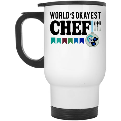 Cool Gift For Chef Travel Mug, World's Okayest Chef Mug