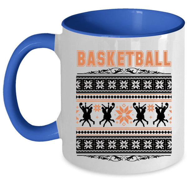 Ugly Christmas Coffee Mug, Basketball Accent Mug