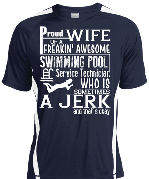 Proud Wife Of A Freaking Awesome Swimming T Shirt, Being A Swimmer T Shirt, Cool Shirt