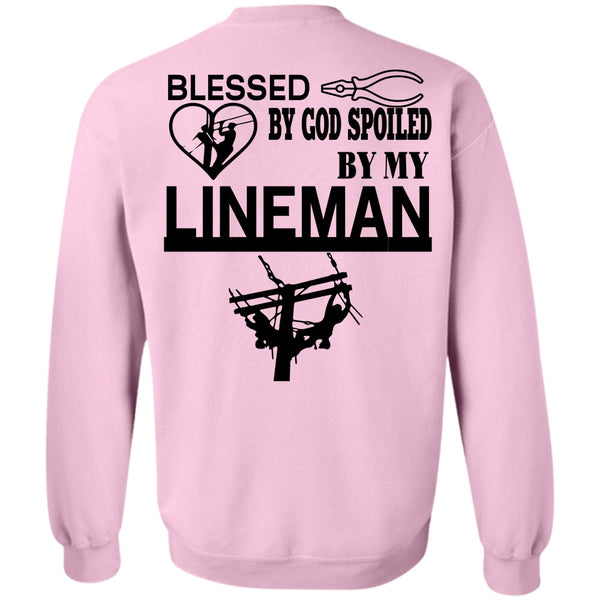 Being A Linemen T Shirt, Blessed By God Spoiled By My Lineman Sweatshirt