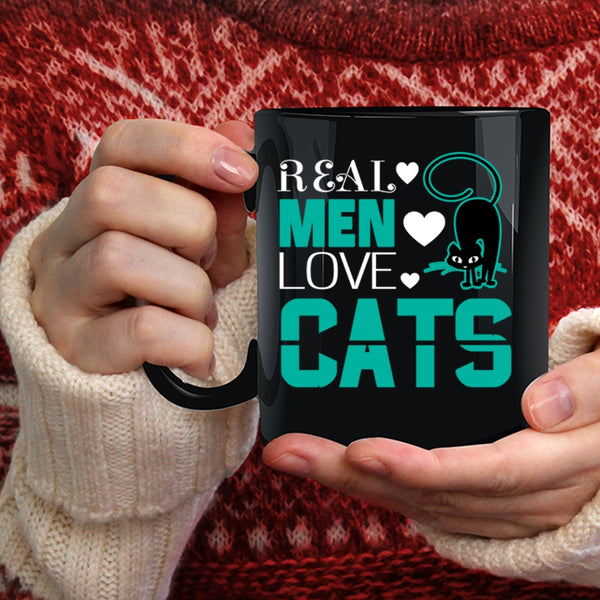 Real Men Love Cats Coffee Mug, Awesome Gift For My Son Coffee Cup