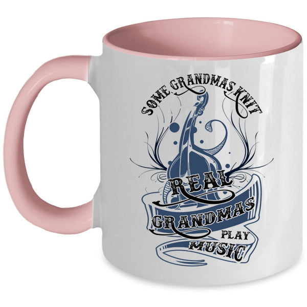 Real Grandmas Play Music Coffee Mug, Some Grandmas Knit Accent Mug