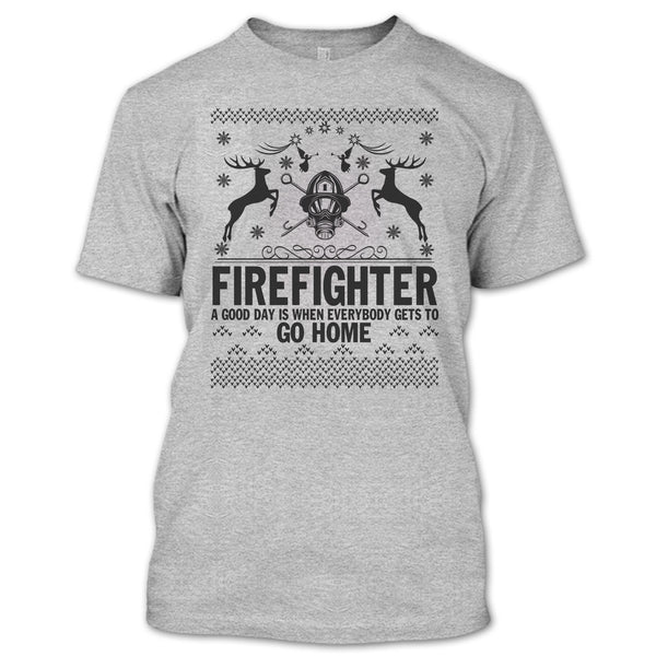 Firefighter Merry Christmas T Shirt, Merry Christmas Gift T Shirt