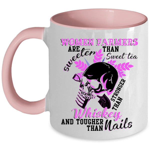 Funny Coffee Mug, Women Farmers Are Sweeter Than Sweet Tea Accent Mug