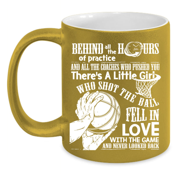 Little Girl Shot The Ball Fell In Love Coffee Mug, Cool Basketball Coffee Cup