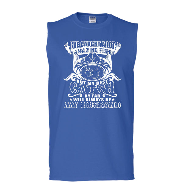 Live Caught A Lot Amazing Fish T Shirt, My Best Catch T Shirt, Cool T Shirt (Men's Cotton Sleeveless)