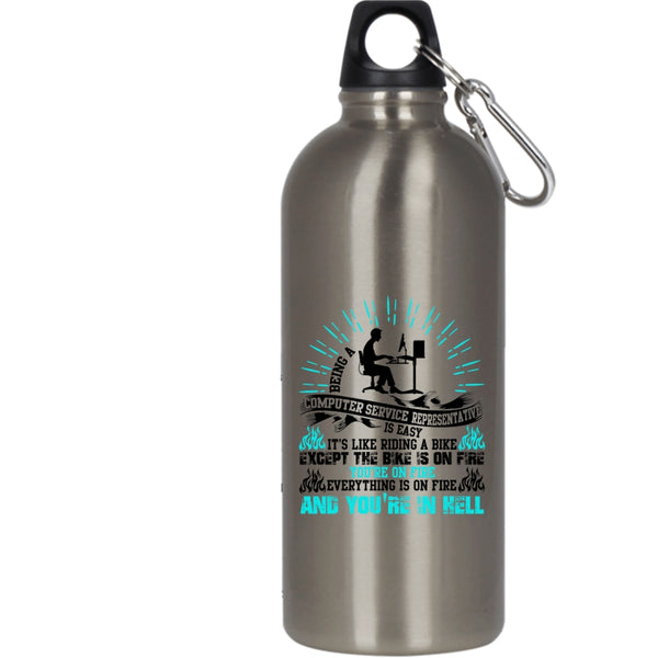 Being A Computer Service Representative 20 oz Stainless Steel Bottle,Cool Job Outdoor Sports Water Bottle