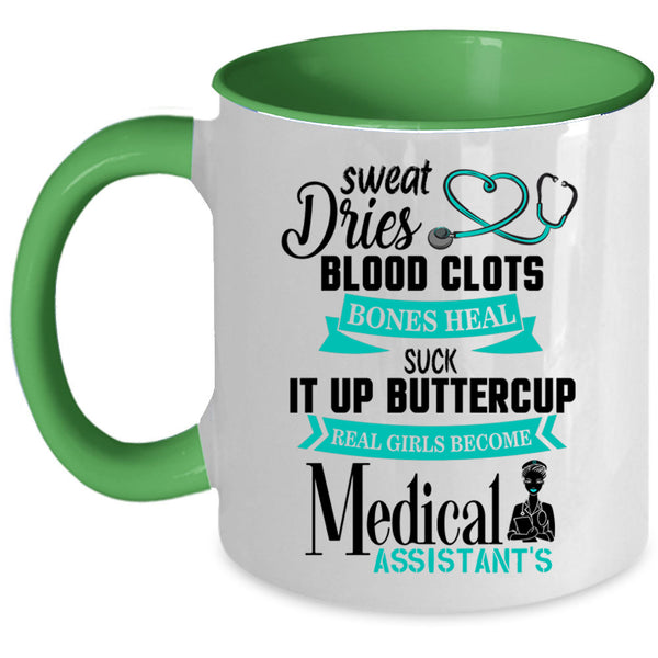 Cute Girls Coffee Mug, Real Girls Become Medical Assistant Accent Mug