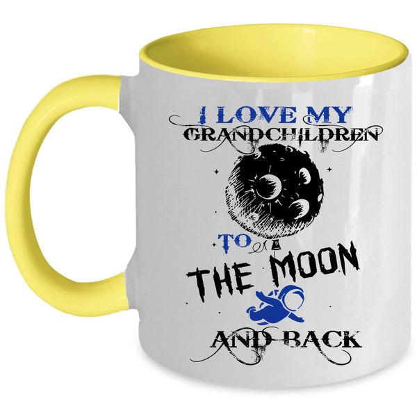 Cute Coffee Mug, I Love My Grandchildren To The Moon And Back Accent Mug