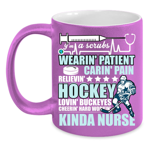 I'm A Kinda Nurse Coffee Mug, Hockey Loving Coffee Cup