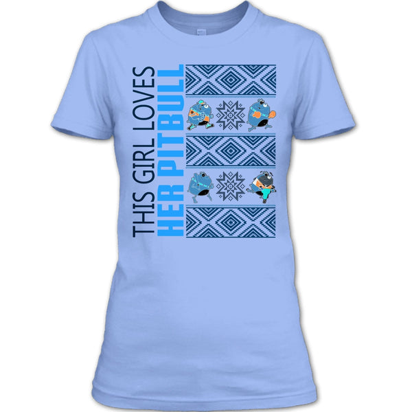 This Girl Loves Her Pitbull T Shirt, Pitbull Merry Christmas T Shirt