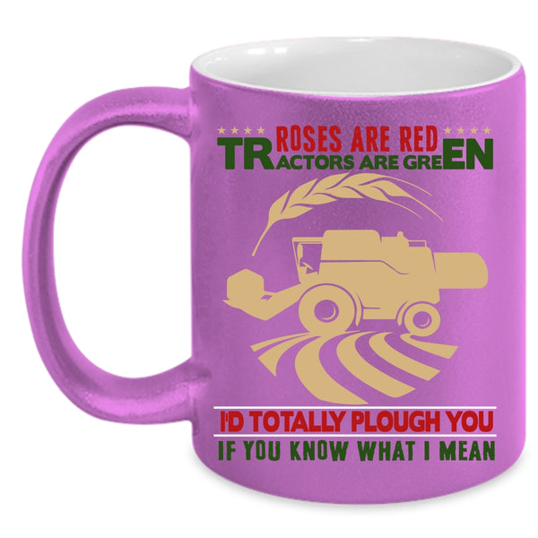 Roses Are Red Coffee Mug, Tractors Are Greens Coffee Cup