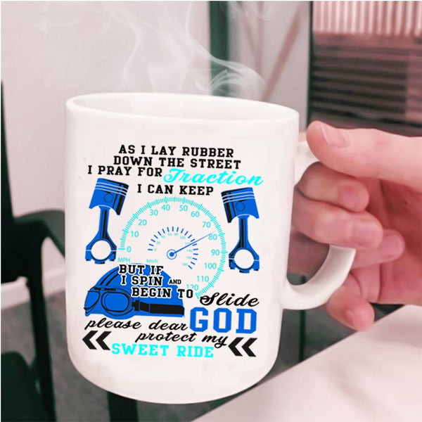 Funny Gift For Trucker Coffee Mug, I Pray For Traction Cup