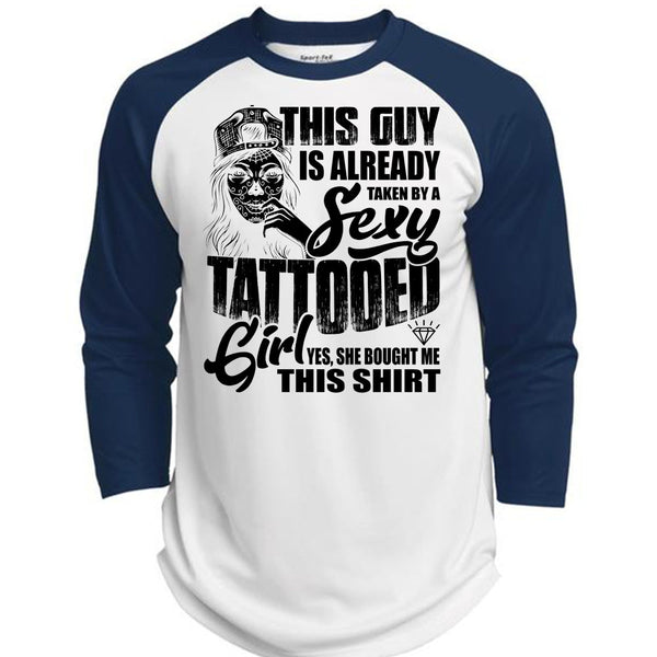 Taken By A Tattooed Girl T Shirt, I Love Tattooed T Shirt, Awesome T-Shirts  (Polyester Game Baseball Jersey)