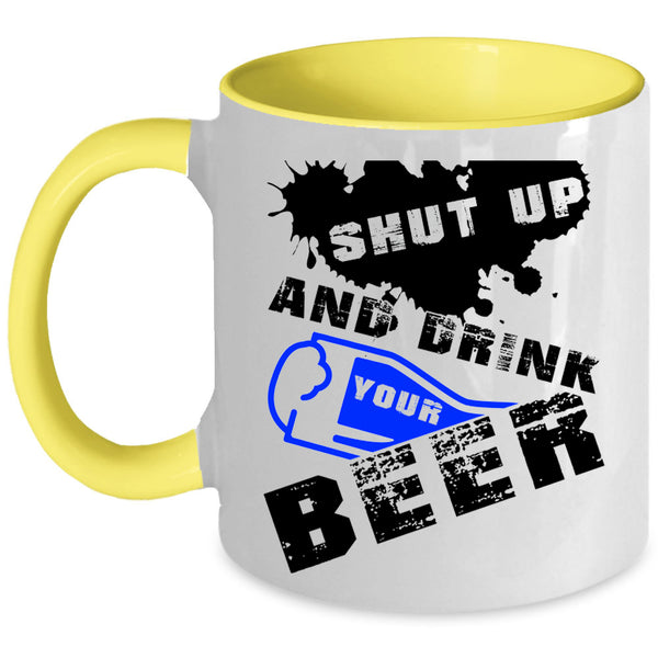 Cool Beer Drinker Coffee Mug, Drink Your Beer Accent Mug