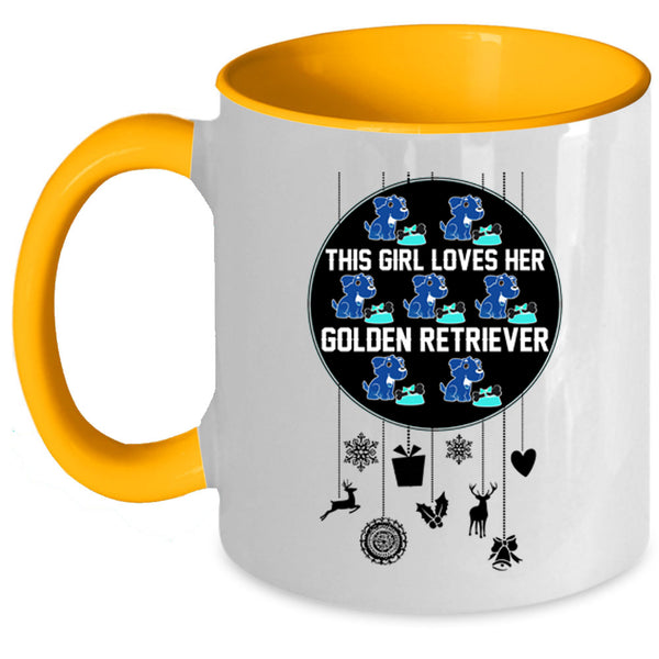 Cute Girls Coffee Mug, This Girl Loves Her Golden Retriever Accent Mug