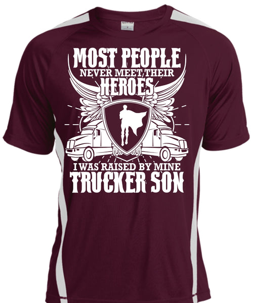 I Was Raised By Mine Trucker Son T Shirt, Being A Trucker T Shirt, Cool Shirt