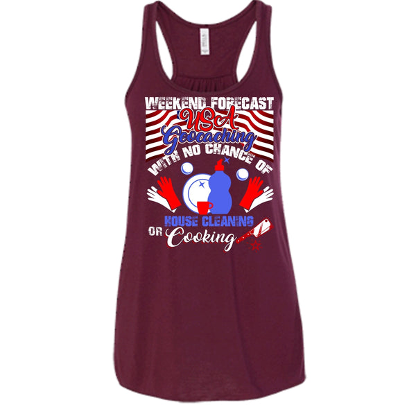 Weekend Forecast USA Geocaching T Shirt, Coolest Geocaching T Shirt, Cool T Shirt