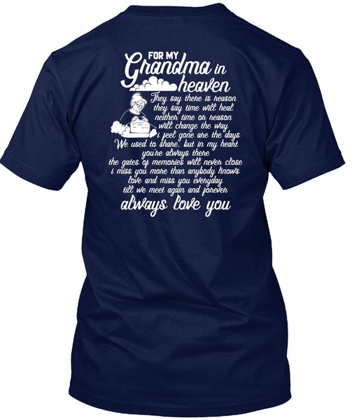 For My Grandma In Heaven T Shirt, Love You T Shirt