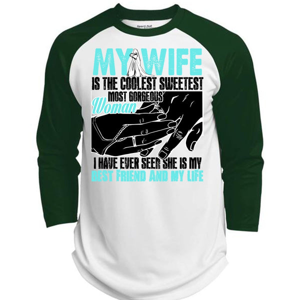 My Wife Is The Coolest T Shirt, I Love My Wife T Shirt, Awesome T-Shirts  (Polyester Game Baseball Jersey)