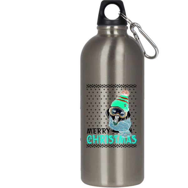 Merry Christmas 20 oz Stainless Steel Bottle,Cute Gift For Dog Lovers Outdoor Sports Water Bottle