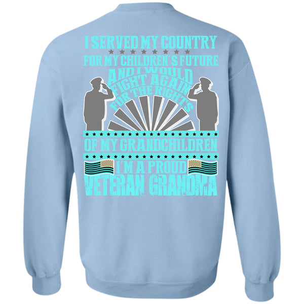 I Love Veteran T Shirt, I'm A Proud Veteran Grandma Sweatshirt