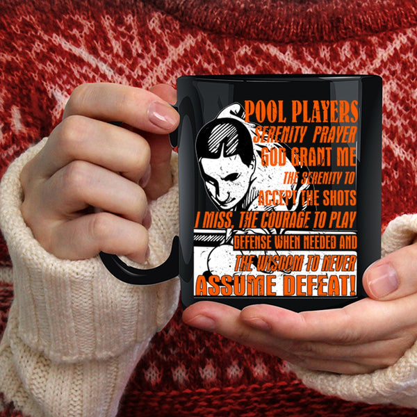 Pool Players Coffee Mug, Serenity Prayer Coffee Cup