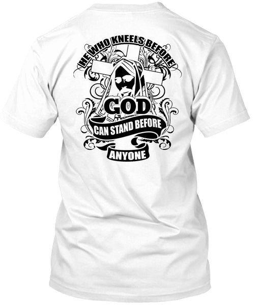 A black t-shirt with the shopify logo