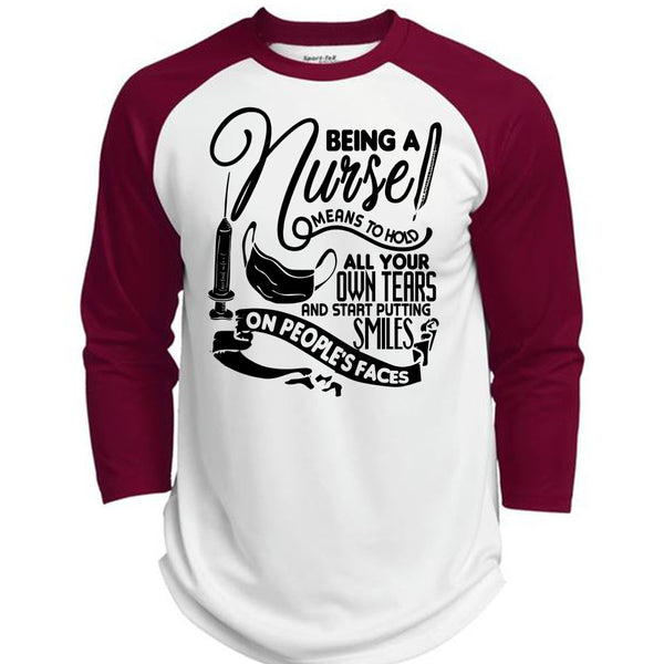 Being A Nurse Means To Hold T Shirt, I Love Nursing T Shirt, Awesome T-Shirts  (Polyester Game Baseball Jersey)