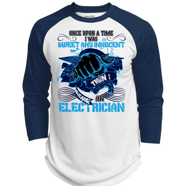 I Became An Electrician T Shirt, I Love Electrician T Shirt, Awesome T-Shirts  (Polyester Game Baseball Jersey)