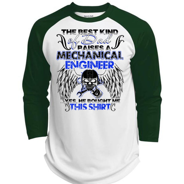 Dad Raises A Mechanical Engineer T Shirt, I Love Mechanic T Shirt, Awesome T-Shirts  (Polyester Game Baseball Jersey)