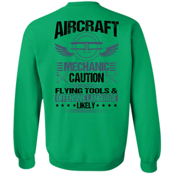 I Love Mechanic T Shirt, Aircraft Mechanic Caution Flying Tools Sweatshirt