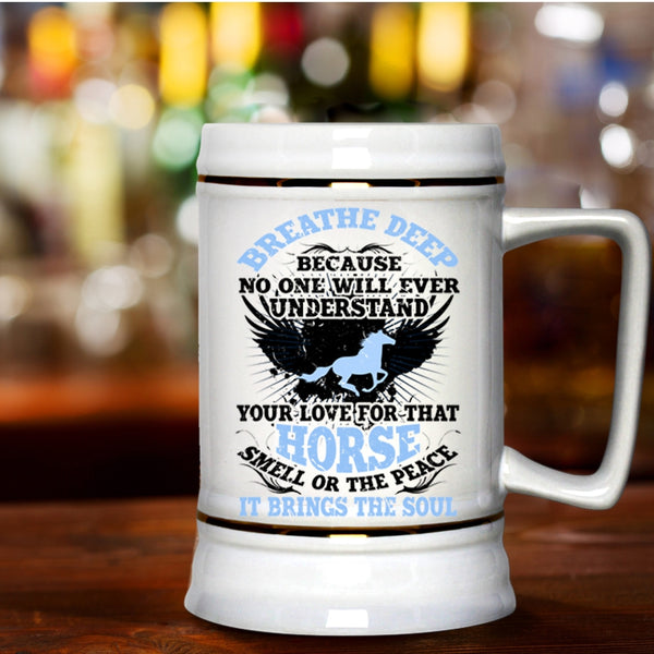 Funny Gift For Equestrians Beer Stein 22oz, I Love Horses Beer Mug