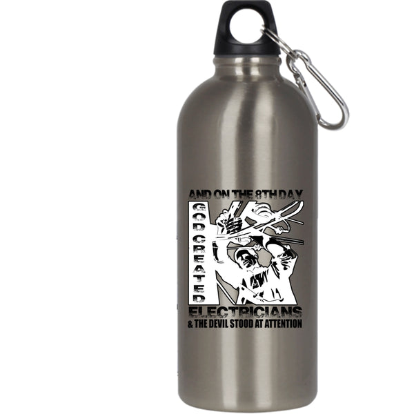 On The 8th Day God Created Electricians 20 oz Stainless Steel Bottle,Funny Electricians Outdoor Sports Water Bottle
