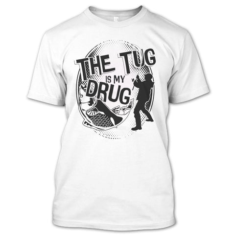 A black t-shirt with the shopify logo