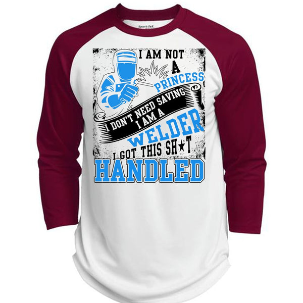 I Am A Welder T Shirt, I Am Not A Princess T Shirt, Awesome T-Shirts  (Polyester Game Baseball Jersey)
