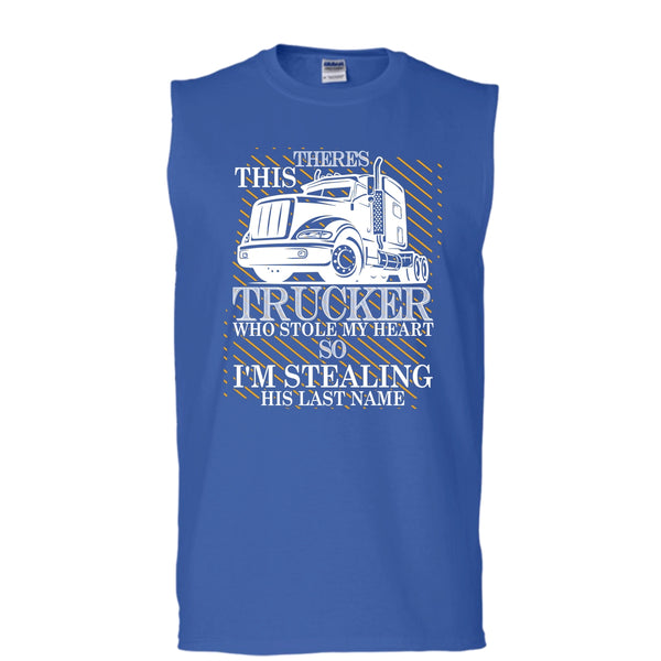 Theres This Trucker T Shirt, Who Stole My Heart Tank Top (Men's Cotton Sleeveless)