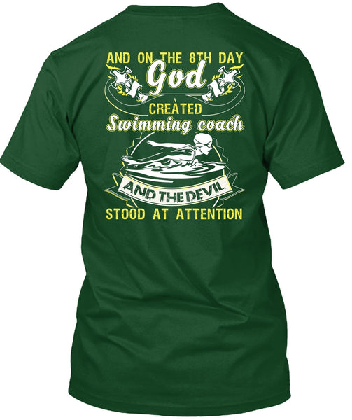 God Created Swimming Coach T Shirt, Being A Swimmer T Shirt